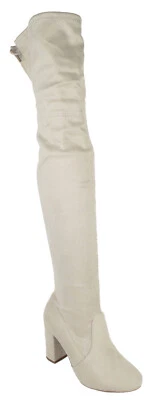 Delicious Mujeres Sobre la Rodilla Botas Hasta el Muslo Espalda Tacones con Cordones Beige Hielo SNIVY-AH Foto 1 de 3