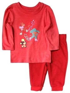 Infant & Toddler Boys & Girls Red Jungle Animal Valentines 2-Piece Outfit - Picture 1 of 2