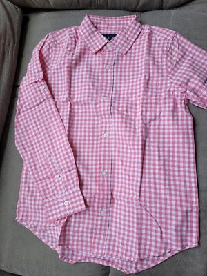 NWOT Childrens Place Boys Button Up Collared Shirt. Long Sleeves, Pink, Sz 10/12 - Image 1 of 4
