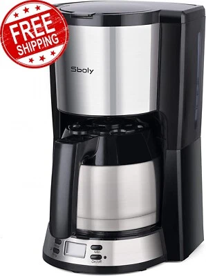 Sboly Macchina da Caffè con Caffettiera Termica in Acciaio Inox, SYCM 9110- 240V - Immagine 1 di 4