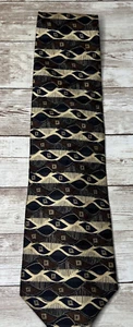 Men's Vintage Stanley Blacker Tie - 100% Silk Made in  USA  58" x 4" EUC Necktie - Picture 1 of 14