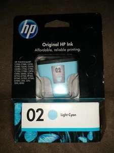 HP 02 Light Cyan Ink Cartridge C8774WN Genuine New - Picture 1 of 3