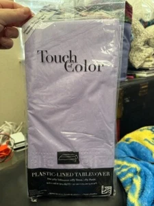 Touch Of Color Plastic-Lined Lavender Table Cover 54x108" 3-Ply New! - Picture 1 of 2