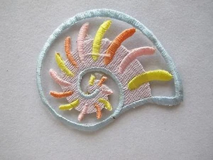 #3299 2-1/4" Ocean Conch Embroidery Iron On Applique Patch - Picture 1 of 1