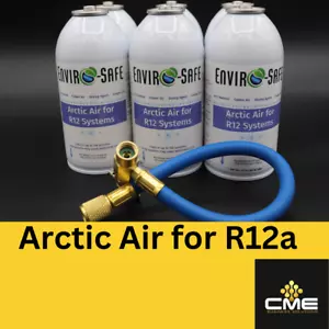 Envirosafe Arctic air for R12, Auto A/C, Refrigerant Support, 6 Can & Hose - Foto 1 di 3