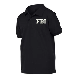 Military Black Polo shirt poloshirt FBI Federal Bureau of Investigation - Picture 1 of 2