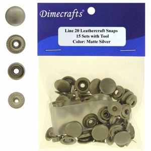 Leathercraft 7/16 Inch Line 20 Snap fastener kit CT.15 w/Tools - Matte Silver - Picture 1 of 2