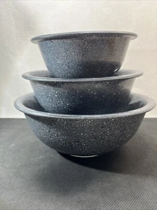 Pyrex Speckled Grey Granit 3er Set verschachtelte Rührschüsseln (sm-med-lg) 7, 8,5, 10 - Bild 1 von 11