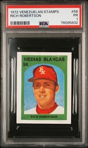 RICH ROBERTSON 1972 VENEZUELAN STAMP #56 GRADED PSA 1 POOR VINTAGE MLB TPHLC-618