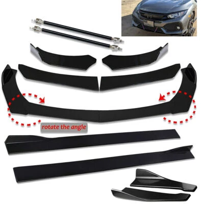 Kit divisor faldón lateral trasero alerón labial parachoques delantero coche Honda Civic sedán Foto 1 de 4