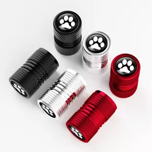 4Pcs Universal Tire Valve Stem Caps Aluminum Alloy Anti Corrosion Cat Paw Print - Picture 1 of 13