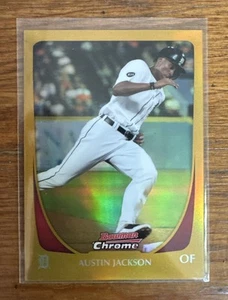 2011 Bowman Chrome Gold Refractor /50 Austin Jackson #94 - Picture 1 of 2