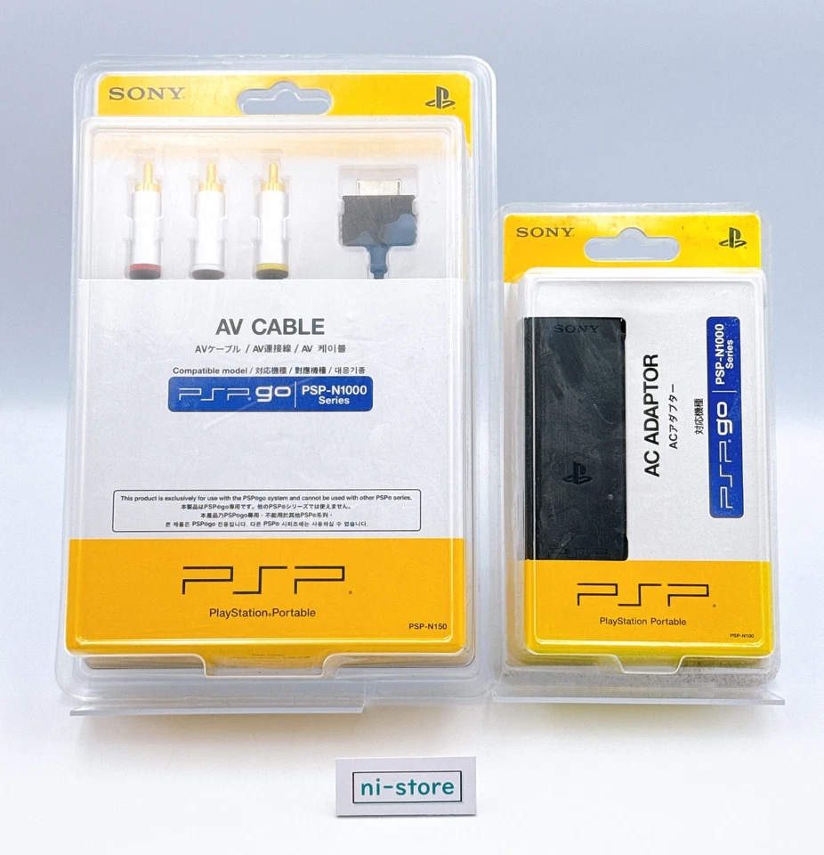 Genuine Sony PSP GO AV Cable PSP-N150 & AC Adapter PSP-N100 - New Sealed - Image 1 of 4