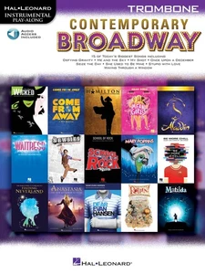 Contemporary Broadway Trombone Solo Sheet Music 15 Songs Play-Along Book & Audio - Picture 1 of 1