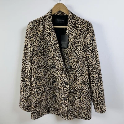 Decjuba Sophie Linen Blazer Leopard Print Size Small BNWT RRP $149.95 Jacket - Image 1 of 4