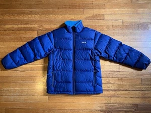 Patagonia Goose Down Puffer Jacket Boy’s 14 Blue - Picture 1 of 15