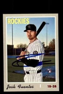 Signed Baseball Card Auto Josh Fuentes 2019 Topps Heritage #647 Colorado Rockies - Picture 1 of 2