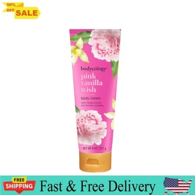 Bodycology 乳木果油身体霜,粉红色香草愿望 8 盎司全新 — 第 1/4 张图片