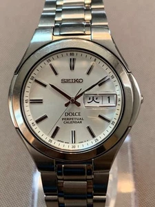Seiko Dolce Perpetual Calendar Titanium 8F33-0030 Lightweight Watch - Picture 1 of 8