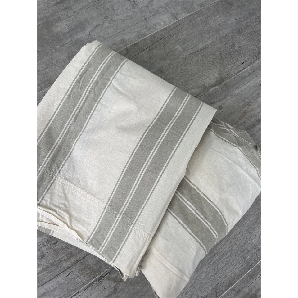 Ralph Lauren striped twin size sheets flat and fitted tan striped Unused - Image 1 of 4