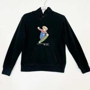 Polo Ralph Lauren Snowboarding Bear Fleece Hoodie Boys Kids M (10-12) - Picture 1 of 13