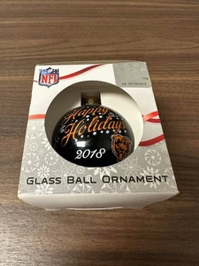 Officially Licensed NFL Glass Ball Ornament Happy Holiday's 2018 Brand New - Picture 1 of 3