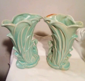 RARO Conjunto De Colección De Jarrón McCoy Cerámica Melocotón Cisne Circa Maceta Rosa - Imagen 1 de 5