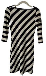 Vestido túnica Tory Burch XSmall manga larga 💯 Algodón azul marino blanco rayas P12 - Imagen 1 de 7