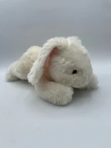 Russ White Hippetty Lop Pink Ear Rabbit Bunny Plush Laying Lay White 27865 12" - Picture 1 of 11
