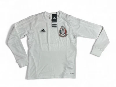 adidas MEXICO LONG SLEEVE JERSEY, size youth small, WHITE JERSEY, NEW/TAG - Image 1 of 3