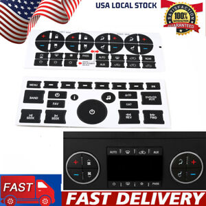 Car Radio AC Dash Button Repair Kit Decal Stickers For Chevrolet GMC Tahoe Truck