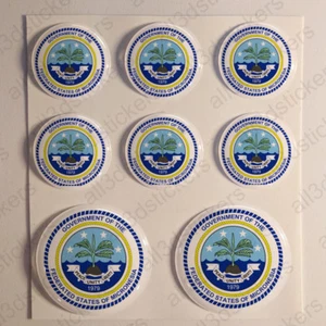 Adesivo Micronesia Resinato 3D Adesivi Emblema Stemma Micronesia Resinati TONDO - Imagen 1 de 1
