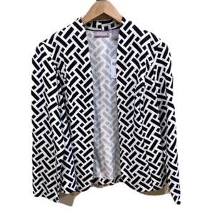 Chico's Felix Stevana Geometric pattern collarless lightweight blazer Size Small - Picture 1 of 6