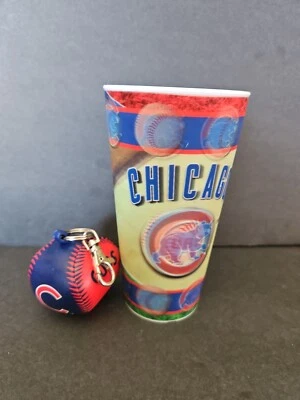 BEAUTIFUL CHICAGO CUBS BASEBALL HOLOGRAM CUP 12.OZ AND SOFT BASEBALL KEYCHAIN ⚾️ - Image 1 of 4