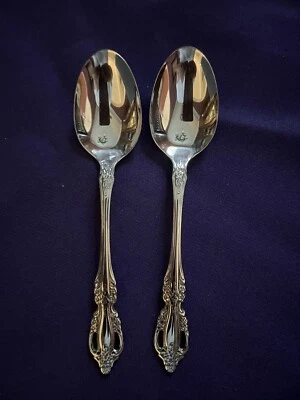 2 cucharas de sopa o desierto ovaladas de acero inoxidable Oneida Distinction Deluxe HH Raphael Foto 1 de 3