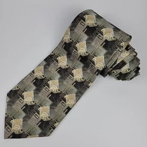 Pierre Cardin Geometric Silk Wide Long Necktie Tie Made In USA 90s Vintage - Picture 1 of 10