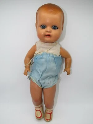 Antica Bambola, bambolotto in cartapesta e stoffa, fine 800. Altezza 39 cm. - Immagine 1 di 4