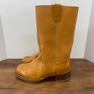 Vintage Sears Brown Tan Leather Men’s Size 10 D Western Campus Boots Engineer - Picture 1 of 24