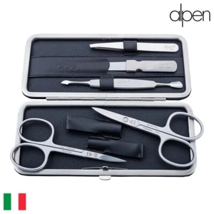 ALPEN ITALIA NAIL SCISSORS 5 PIEZAS MANICURA SET CASE / PIEL NAPA - Imagen 1 de 1