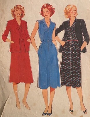 CUT 1979 'STYLE' BOW TIE DRESS & JACKET  PATTERN 1866 SIZE 18 40" BUST - Image 1 of 2