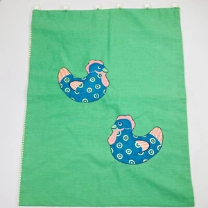 Vintage Handmade Kitchen Curtain? Chickens 16.5x20.5" Quirky Cottagecore Granny - Picture 1 of 6