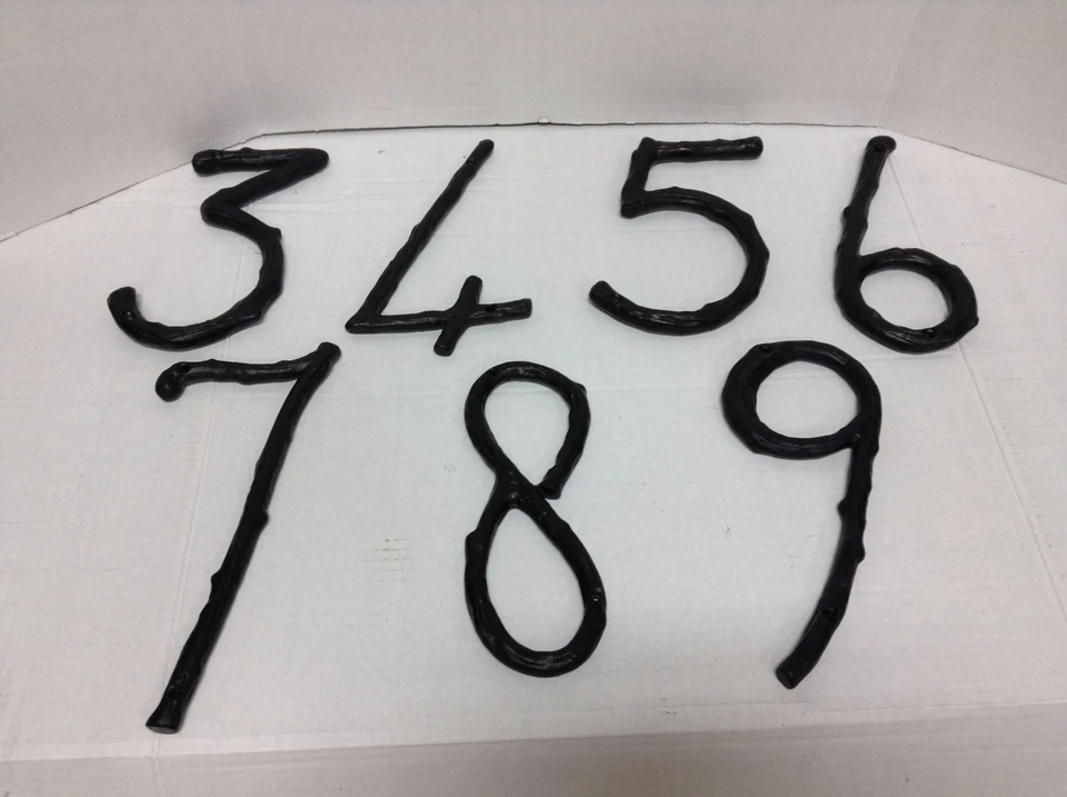 Pottery Barn Antique Bronze Aluminum Tree Branch House Number 3 4 5 6 7 8 9 - Image 1 of 1