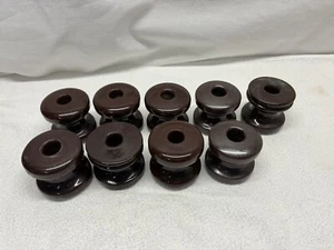 MI Barn Find Vintage Large Porcelain/Ceramic Electric Insulator Brown Heavy (9) - Picture 1 of 6