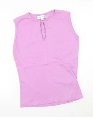 Pure & natural Womens Purple Cotton Blend Vest Jumper Size 14 - Image 1 of 4