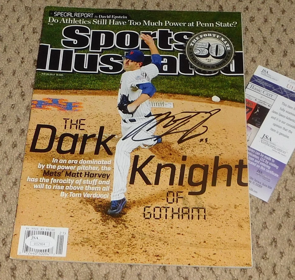 AUTÓGRAFO ILUSTRADO DEPORTIVO FIRMADO POR MATT HARVEY JSA NO NEW YORK METS BÉISBOL Foto 1 de 1
