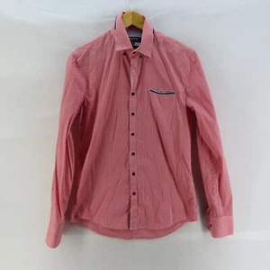 POLITIX Bespokes Casual Shirt Mens Adult Size Small Red Long Sleeve Button Up - Picture 1 of 10
