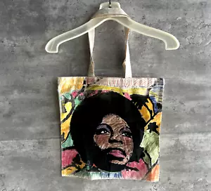 Vintage Handmade Nina Simone Jazz Singer Civil Rights Activist Canvas Tote Bag - Picture 1 of 6
