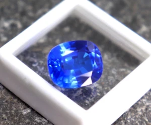 Certified Sapphire AAA Cushion Cut 6ct Mined Royal Blue Sapphire Loose Gemstone - Picture 1 of 9