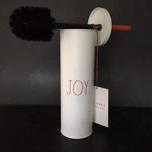 Rae Dunn Set Portaspazzolino Ciotola WC Natalizia Joy Text Bianco Rosso Vacanze - Foto 1 di 2