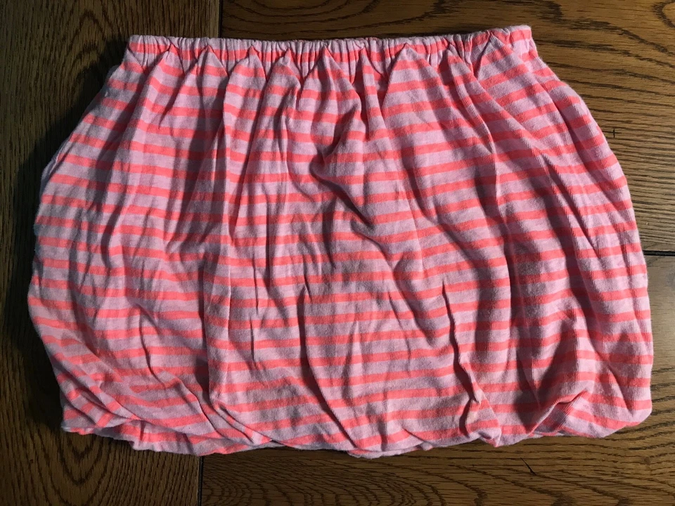 Crewcuts Bubble Skirt with Pockets EUC Girls Pink & Orange Striped Size 6-7 - Image 1 of 1